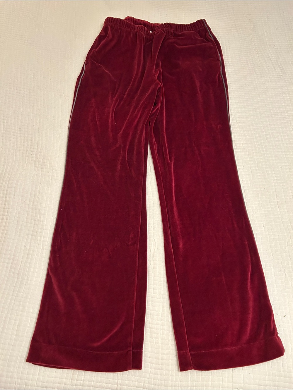Vintage Dior Men's Velvet/Velour Joggers in Deep Burgundy